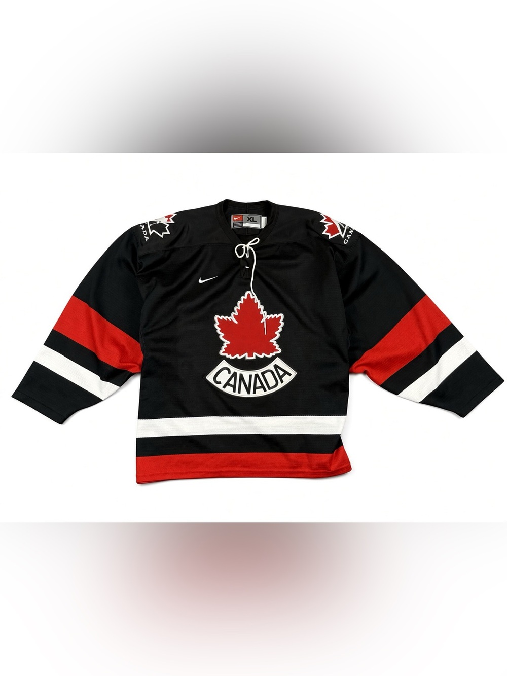 Nike Team Canada Hockey Jersey Size XL Black Maple Leaf